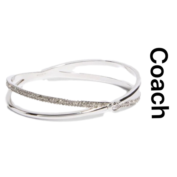 Coach Jewelry - COACH & LIA SOPHIA 2X Silver Bangle Bracelet set, both with Crystals, Beautiful!